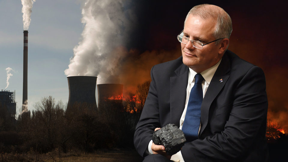 Scott Morrison holding a lump of coal