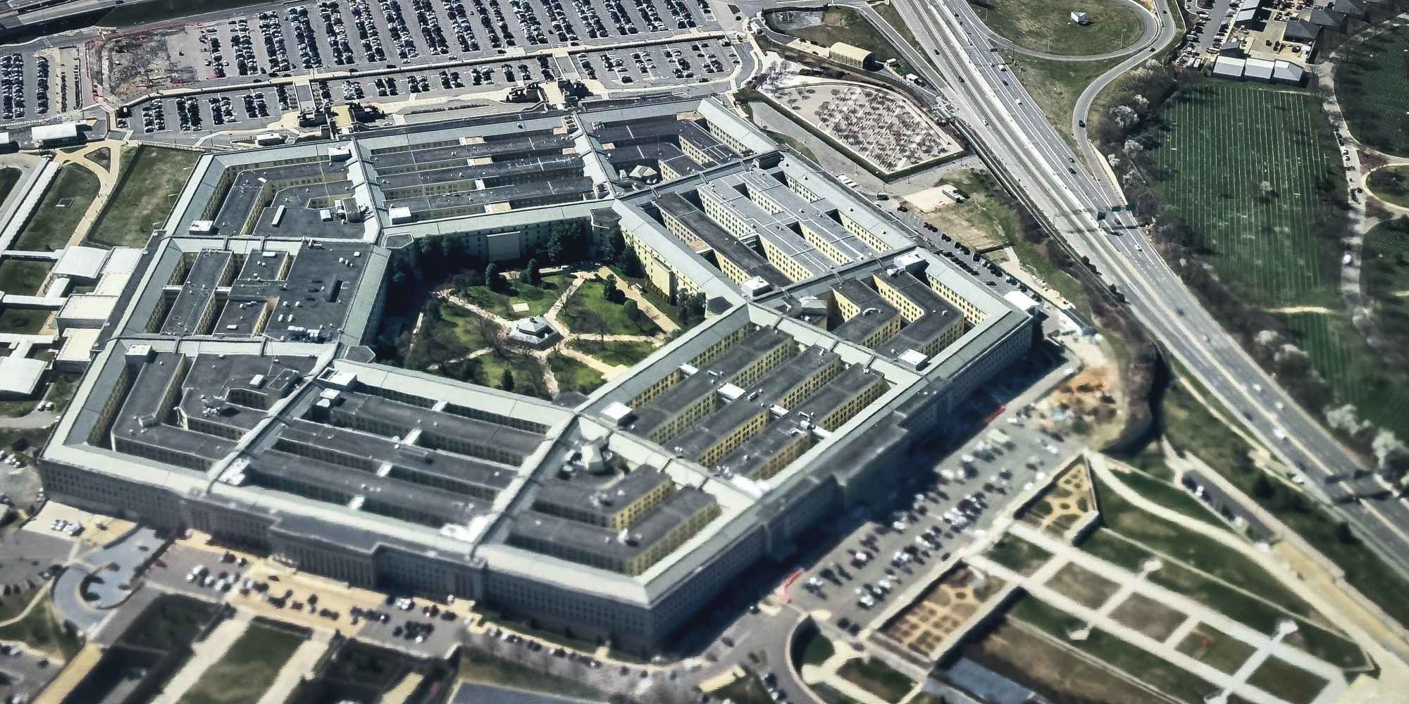 This aerial photograph taken on March 8, 2023 shows The Pentagon, the headquarters of the US Department of Defense, located in Arlington County, across the Potomac River from Washington, DC. (Photo by Daniel SLIM / AFP) (Photo by DANIEL SLIM/AFP via Getty Images)