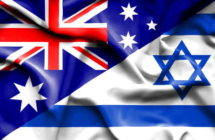 Waving flag of Israel and Australia.Image:iStock